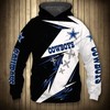 Dallas Cowboys Army Graphic 3D Zip Hoodie Pullover - Gifts For Fans With Gifts For Father'S Day 