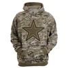 Dallas Cowboys Camo Printed 3D Pullover Zip Up Hoodie - Halloween Gifts For Men With 3D Hoodies With Zippers 