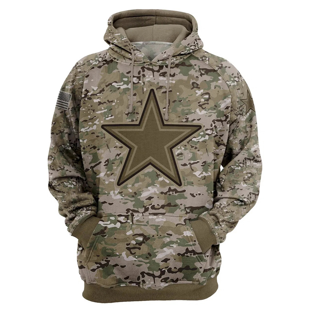 Dallas Cowboys Camo Printed 3D Pullover Zip Up Hoodie - Halloween Gifts For Men With 3D Hoodies With Zippers