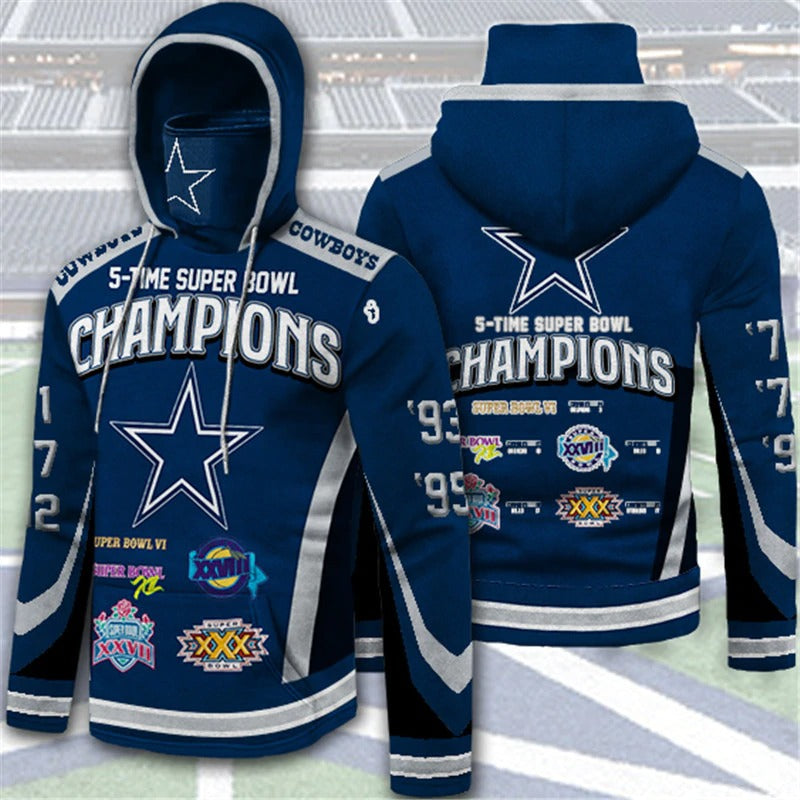 Dallas Cowboys Cartoon Player Zip Hoodie - Cute 3D Hoodie With Mens 3D Hoodies