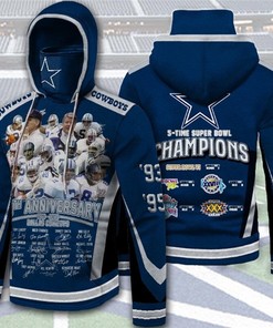 Dallas Cowboys Cartoon Player Zip Hoodie - Cute 3D Hoodie With Mens 3D Hoodies