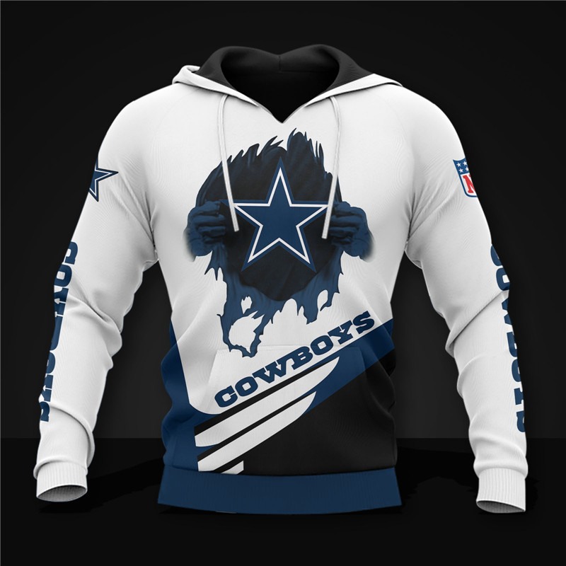 Dallas Cowboys Curve Graphic 3D Hoodie - Gifts For Fans With All Over Print Zip Up Hoodies Men