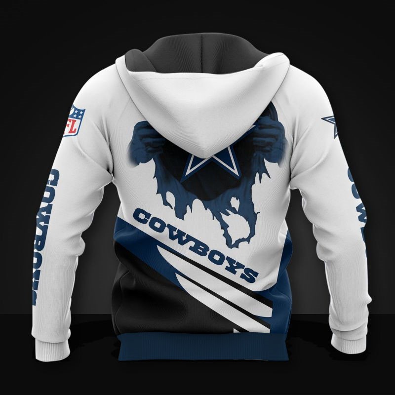 Dallas Cowboys Curve Graphic 3D Hoodie - Gifts For Fans With All Over Print Zip Up Hoodies Men