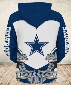 Dallas Cowboys Cute Death 3D Zip Hoodie - Gifts For Fans With Custom All Over Print Hoodie 