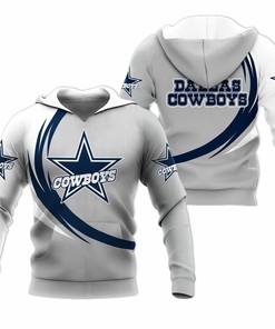 Dallas Cowboys Cute Long Sleeve 3D Zip Hoodie - Gifts For Fans With 3D Printed Hoodies