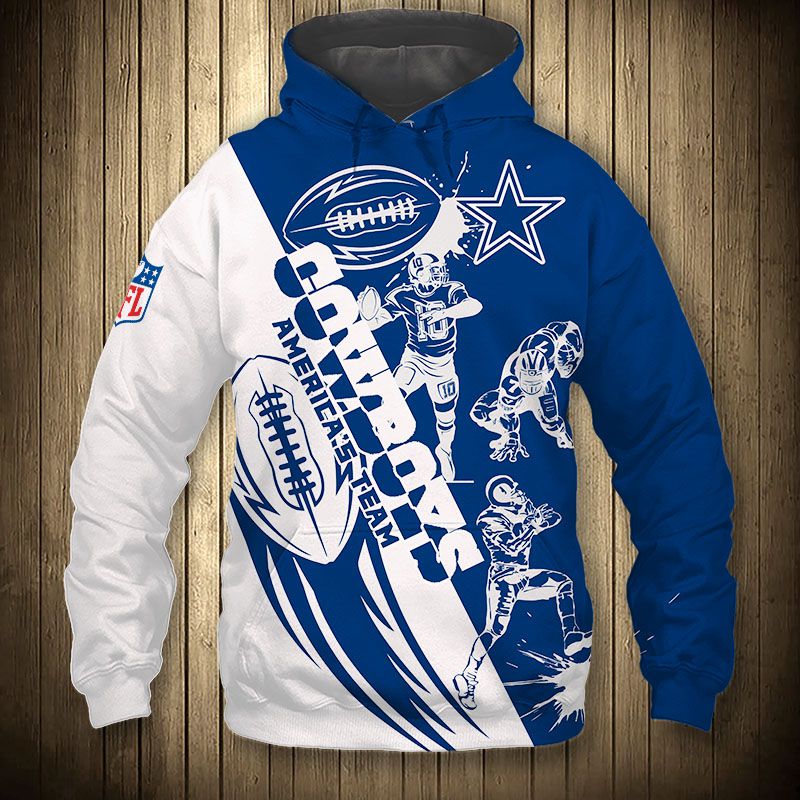 Dallas Cowboys Cute Zip Hoodie Pullover - Gifts For Fans With 3D Hoodies For Men Graphic