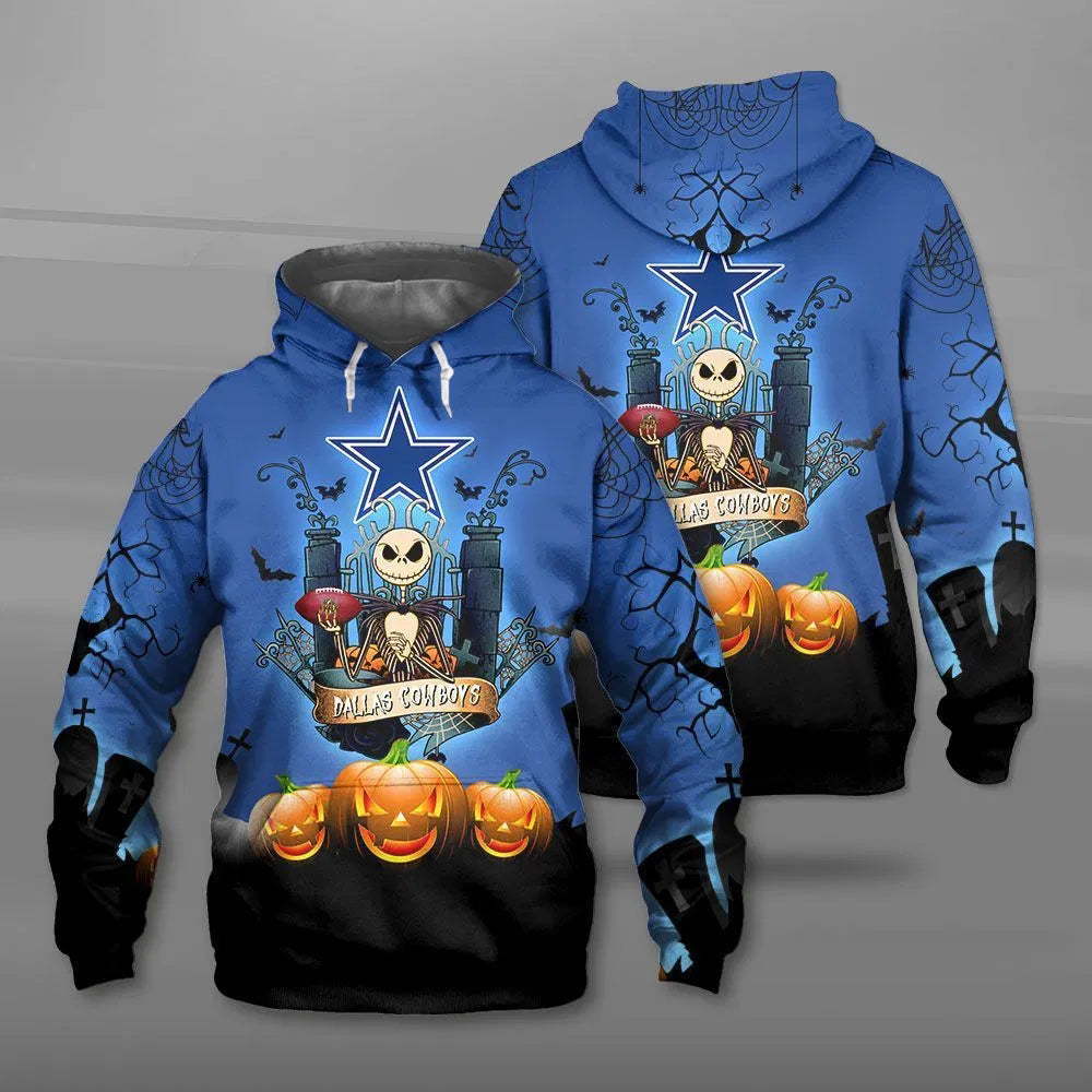 Dallas Cowboys Death Card Halloween 3D Hoodie - Gifts For Fans With All Over Print Hoodie Printful