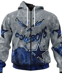 Dallas Cowboys Eye Rugby Ball Skull 3D Hoodie - Gifts For Fans With Custom 3D Hoodies