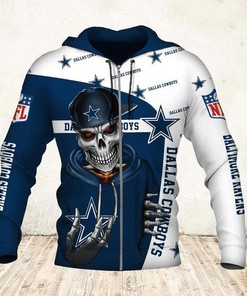 Dallas Cowboys Flame Balls 3D Zip Hoodie - Gifts For Fans With All Over Print Zip Up Hoodies Men