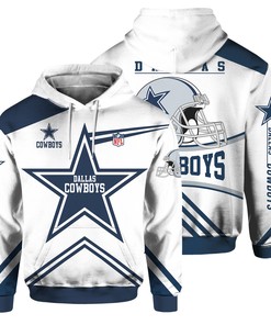 Dallas Cowboys Flame Balls Graphic 3D Hoodie - Gifts For Fans With Custom All Over Print Hoodie