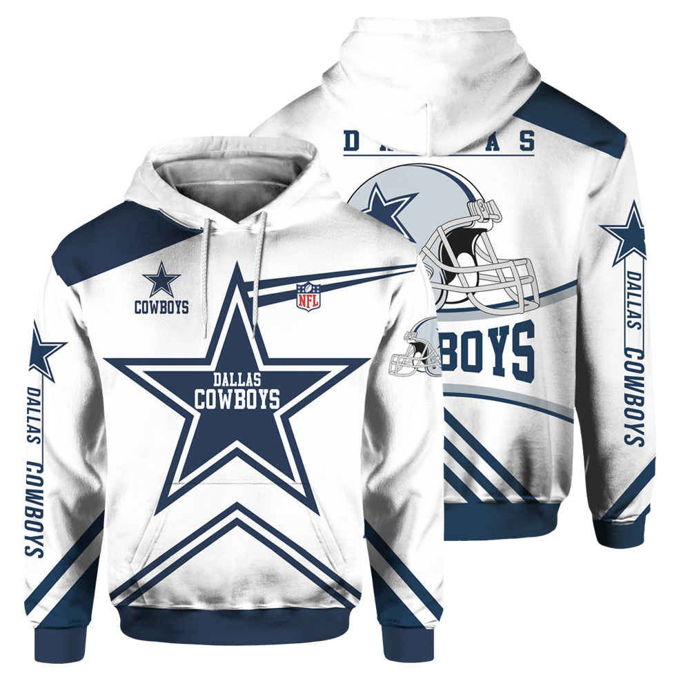 Dallas Cowboys Flame Balls Graphic 3D Hoodie - Gifts For Fans With Custom All Over Print Hoodie