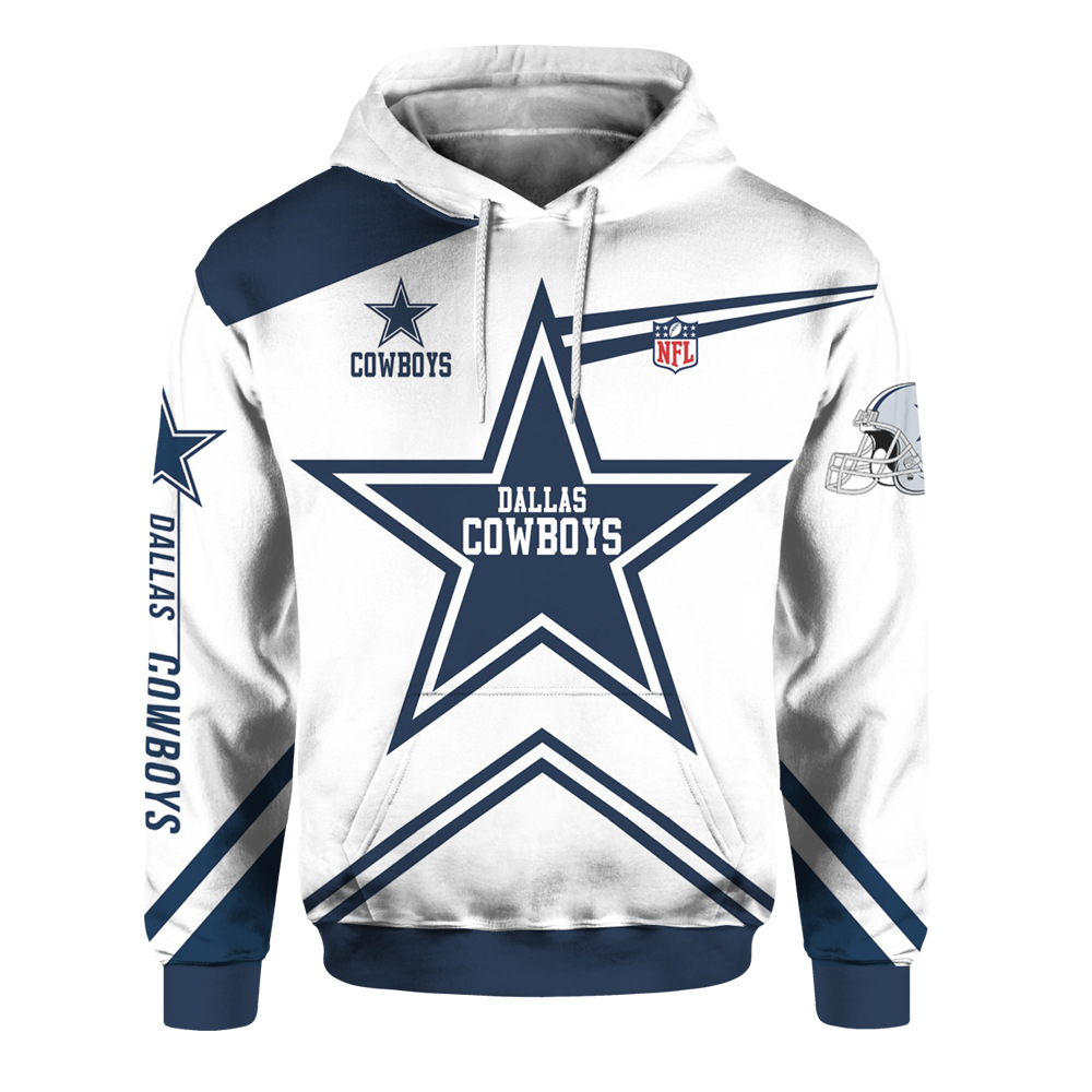 Dallas Cowboys Flame Balls Graphic 3D Hoodie - Gifts For Fans With Custom All Over Print Hoodie