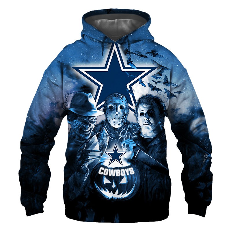 Dallas Cowboys Horror Night Halloween 3D Pullover Nfl - Custom All Over Print Hoodie For Men