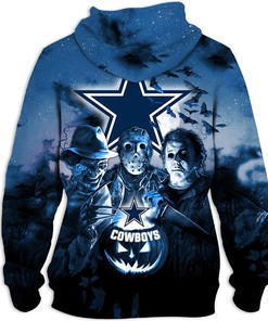 Dallas Cowboys Horror Night Halloween 3D Pullover Nfl - Custom All Over Print Hoodie For Men