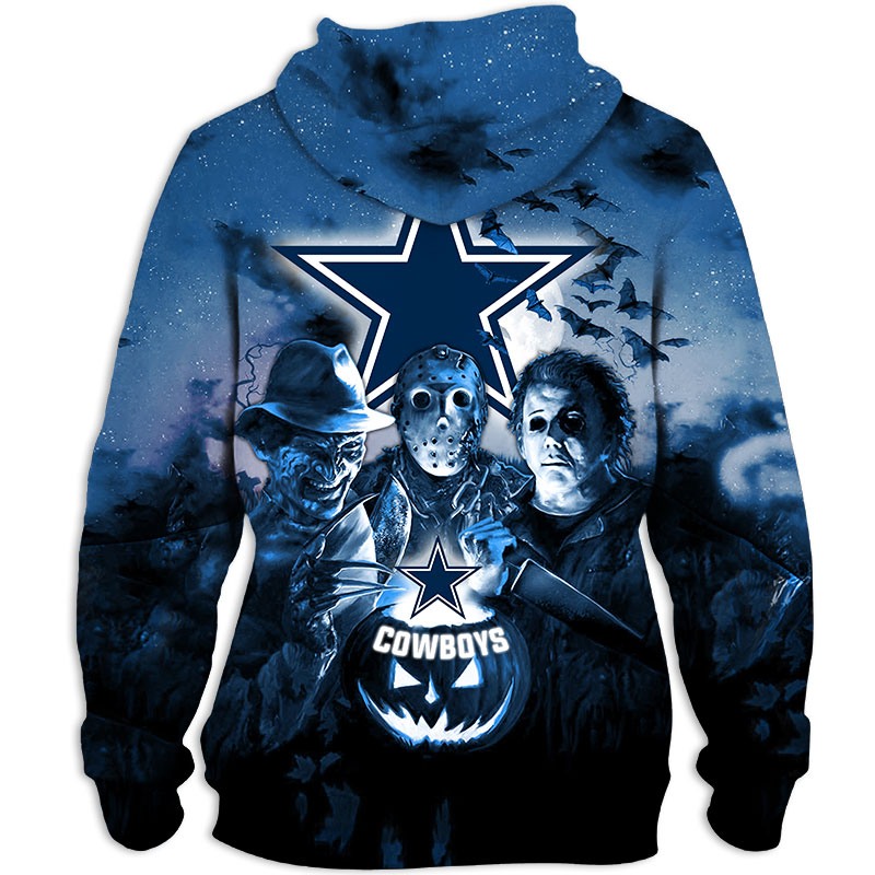 Dallas Cowboys Horror Night Halloween 3D Pullover Nfl - Custom All Over Print Hoodie For Men