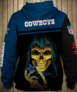 Dallas Cowboys Jack Skellington 3D Halloween Graphic Hoodie - Gifts For Fans With Gifts For Father'S Day