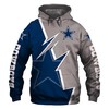 Dallas Cowboys Military 3D Zip Hoodie - Long Sleeve Hoodie With 3D Printed Hoodies 
