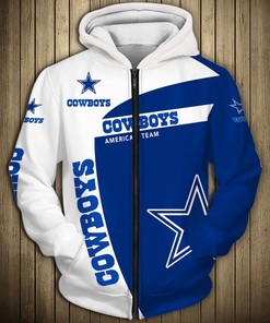 Dallas Cowboys Pullover Size S-5Xl 3D Zip Hoodie - Custom All Over Print Hoodie For Men With 3D Hoodies With Zippers