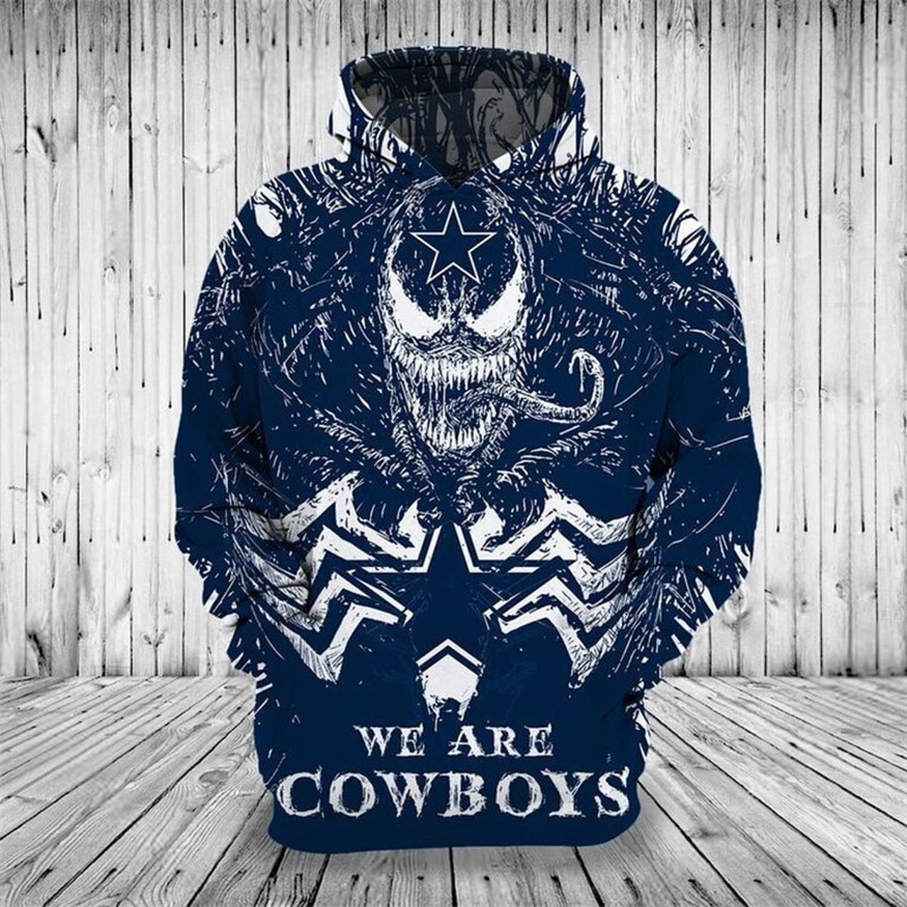 Dallas Cowboys Skull 3D Background Smoke Hoodie - Gifts For Fans With Mens 3D Hoodies