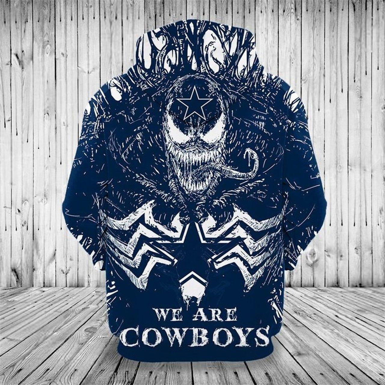 Dallas Cowboys Skull 3D Background Smoke Hoodie - Gifts For Fans With Mens 3D Hoodies