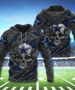 Dallas Cowboys Skull 3D Hoodie - Great Gift For Fans