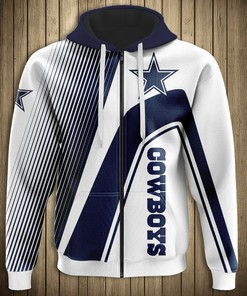 Dallas Cowboys Skull 3D Hoodie - Pullover Zip Hoodie For Fans With All Over Print Zip Up Hoodies Men 