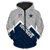 Dallas Cowboys Thunder Graphic 3D Zip Hoodie - Gifts For Fans With All Over Print Hoodie Printful 