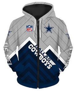 Dallas Cowboys Thunder Graphic 3D Zip Hoodie - Gifts For Fans With All Over Print Hoodie Printful