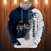 Dallas Cowboys Zigzag Graphic 3D Zip Hoodie - Gifts For Fans With All Over Print Hoodie Printful 
