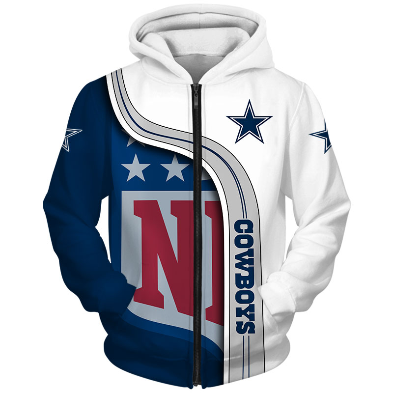 Dallas Cowboys Zipper Hoodie 3D Football - Men'S Gift With 3D Graphic Hoodies