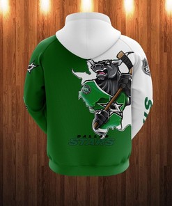 Dallas Stars Hoodie 3D Zip Hoodie With All Over Print Design