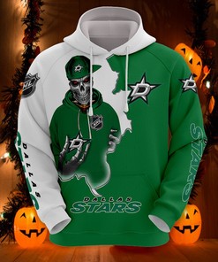 Dallas Stars Skull Hoodie 3D All Over Print Hoodie For Fans