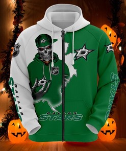 Dallas Stars Skull Hoodie 3D All Over Print Hoodie For Fans
