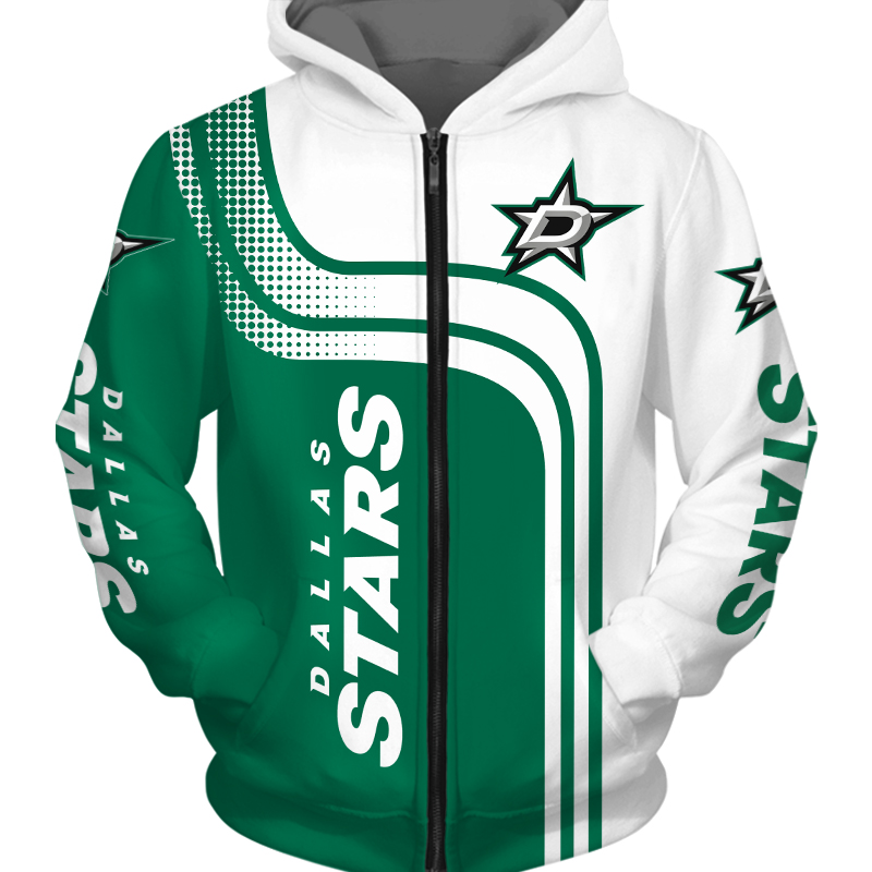 Dallas Stars Zipper Hoodie Custom 3D All Over Print Hoodie Gift