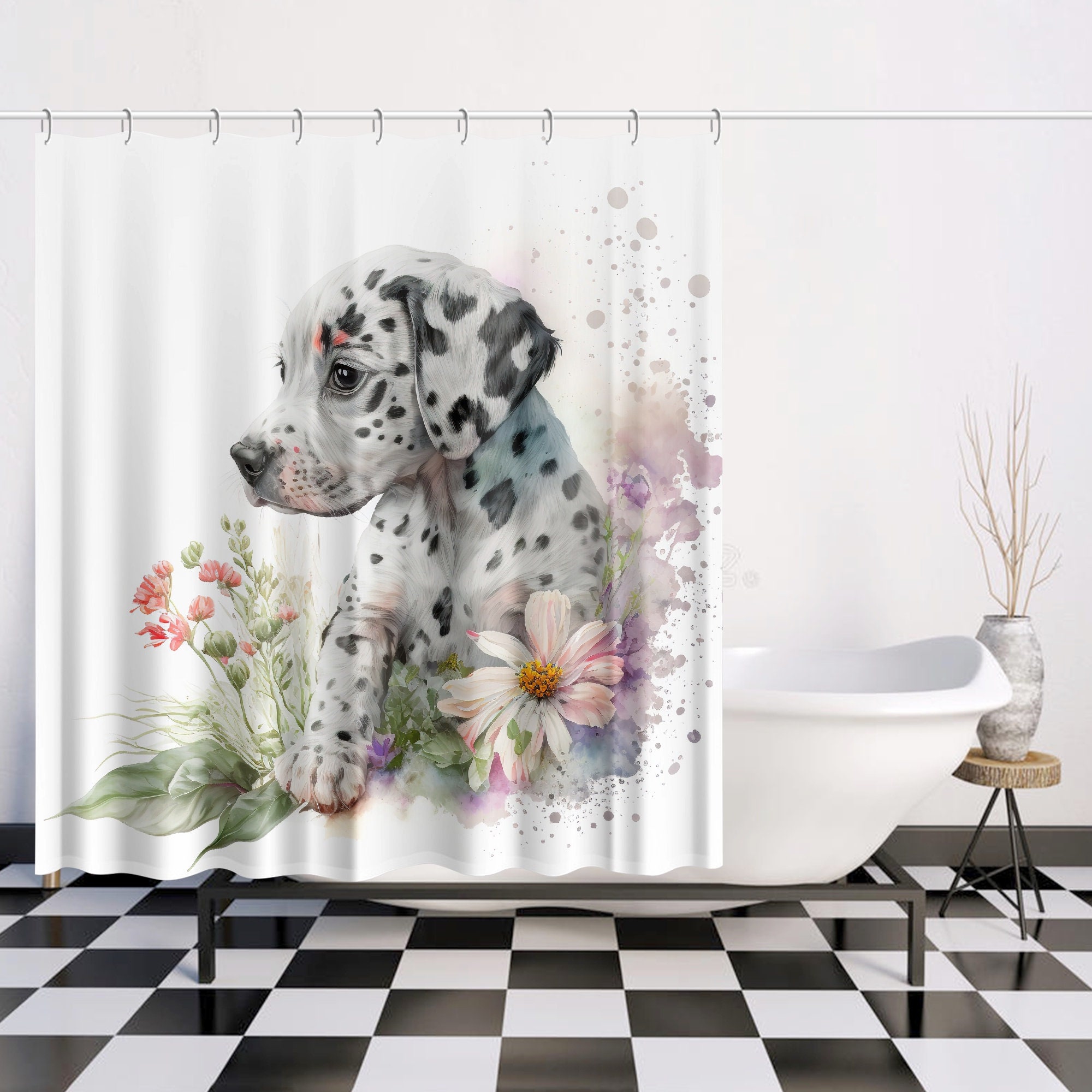 Dalmatian Dog Lover Gift Bath Curtain Shower Curtain For Bathroom Decor