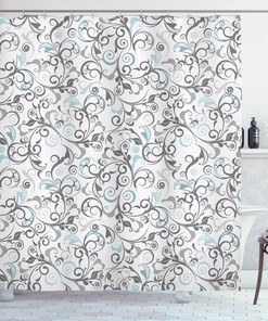Damask Antique Curls Print Floral Shower Curtain, Add An Antique Touch To Your Bathroom 