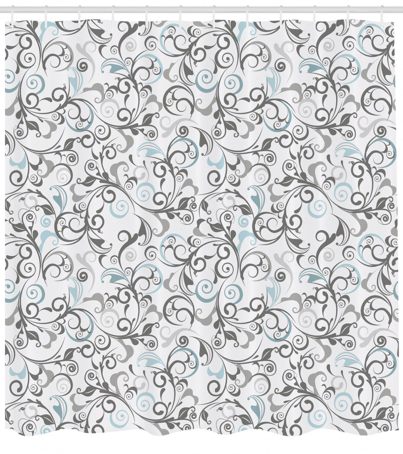 Damask Antique Curls Print Floral Shower Curtain, Add An Antique Touch To Your Bathroom