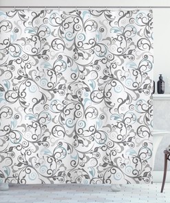 Damask Antique Curls Print Floral Shower Curtain, Add An Antique Touch To Your Bathroom
