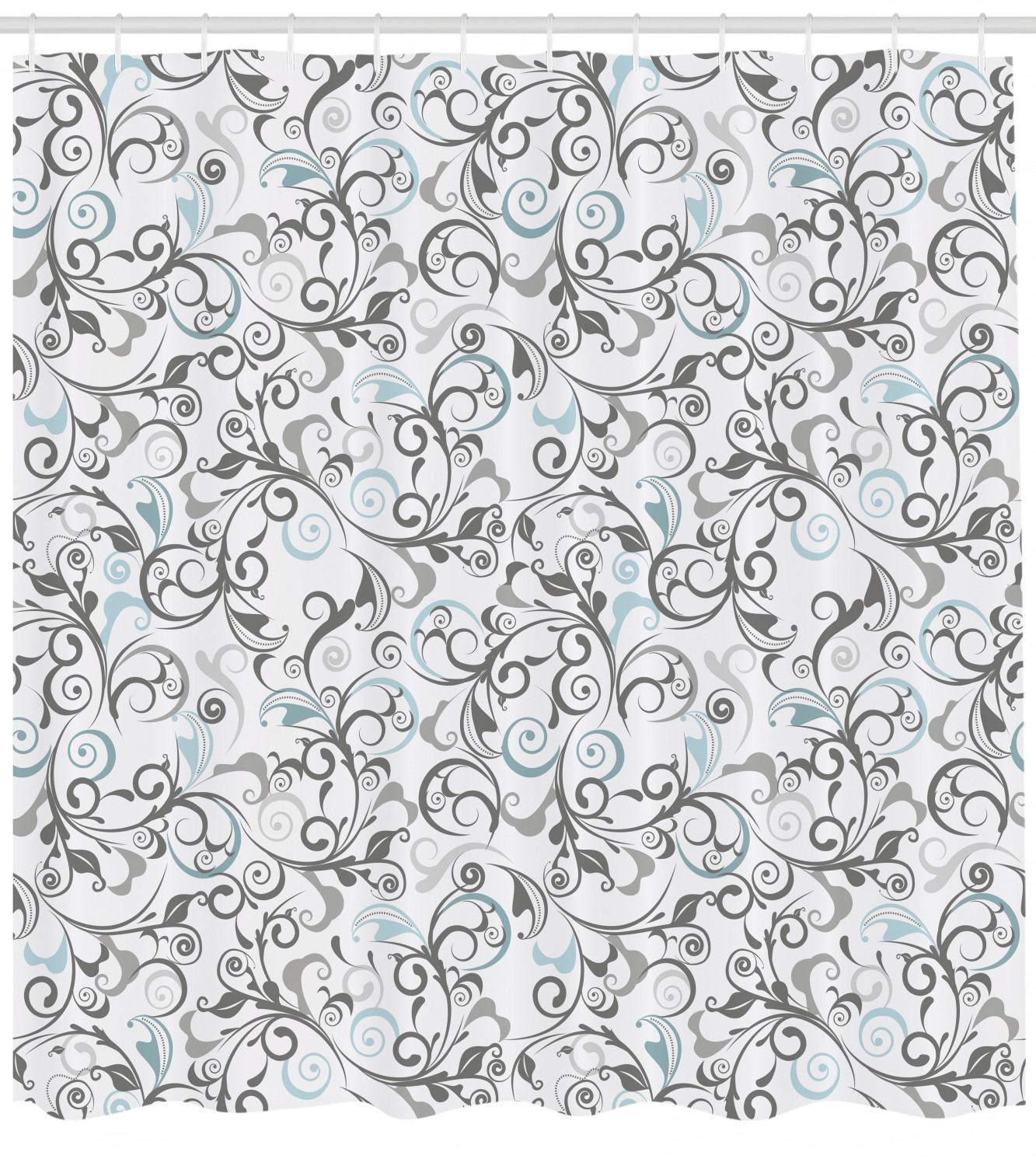 Damask Antique Curls Print Floral Shower Curtain, Add An Antique Touch To Your Bathroom