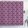 Damask Floral Swirls Shower Curtain in Pink Plum for a Graceful Bathroom