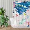 Damask Peacock Shower Curtain for Elegant Rustic Farmhouse Bathroom Decor Fabric