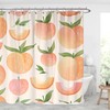 Damask and Dots Peach and White Shower Curtain for Guest Bathroom Decor