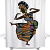 Dancing African American Girl Shower Curtain - Colorful Ethnic Print With Waterproof And Durable Polyester Fabric