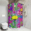 Dandelion Floral Shower Curtain With Ai Art Design Print For A Vintage Bathroom