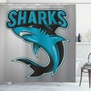 Danger Fish Fins Print Shower Curtain for the Bathroom