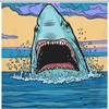 Dangerous Aggressive Shark In Ocean Shower Curtain For A Thrilling Bathroom Decor