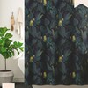 Dark Academia Jungle Plant Shower Curtain with Fern Leaves 