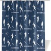 Dark Blue Baseball Bat Shower Curtain with Seamless Style for Sporty Bathroom Decor