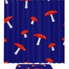Dark Blue Mushroom Shower Curtain For A Mysterious Bathroom