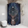 Dark Boho Celestial Deer Print Shower Curtain For Mystical Bathroom Decor